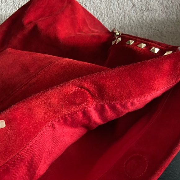 Zara Slouchy Shoulder Bag - Genuine Red Suede - Picture 3 of 7